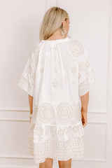 Oceanfront Villa Sequin Embroidered Mini Dress
