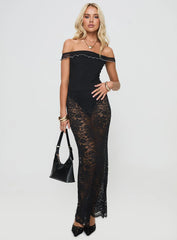 Lombardio Lace Maxi Skirt Black