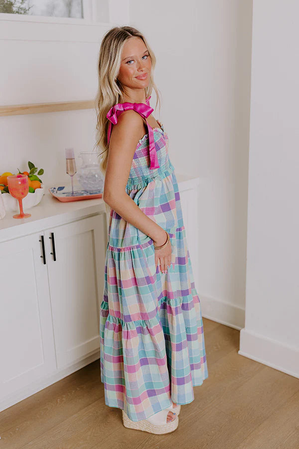 Block Party Chic Plaid Midi Dress