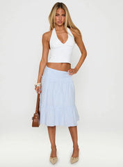Cascades Low Rise Midi Skirt Blue / White Stripe