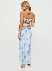 Hamri Maxi Dress White / Blue Floral