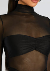 Brietta Bandeau Mesh Catsuit