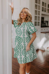 Sunny Outlook Eyelet Mini Dress in Green