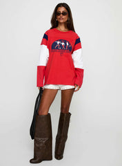 MLS 96 Retro Long Sleeve Top Red