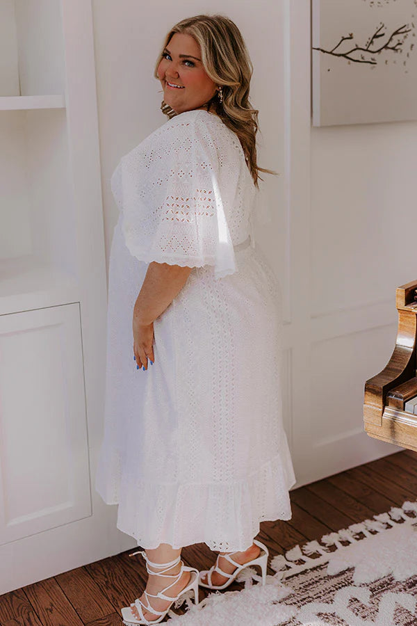 Romantic Bliss Eyelet Midi Dress Curves