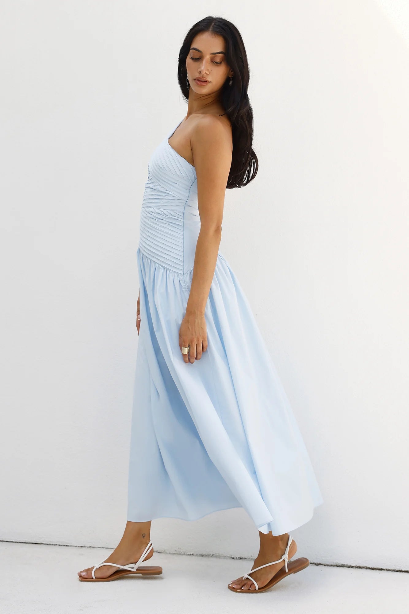 Lexi Love One Shoulder Maxi Dress Blue