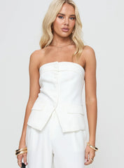 Change It Up Strapless Top White
