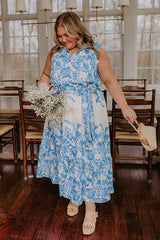 Tea Garden Stroll Floral Midi Dress Curves