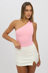 Pink Bodysuit One Shoulder