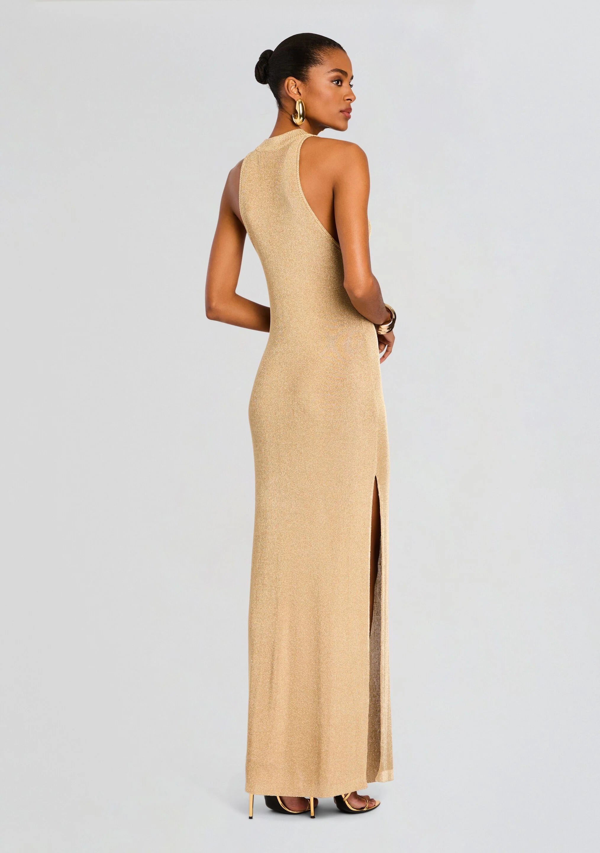 Henne Metallic Knit Maxi Dress