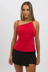 Red Singlet Top Backless
