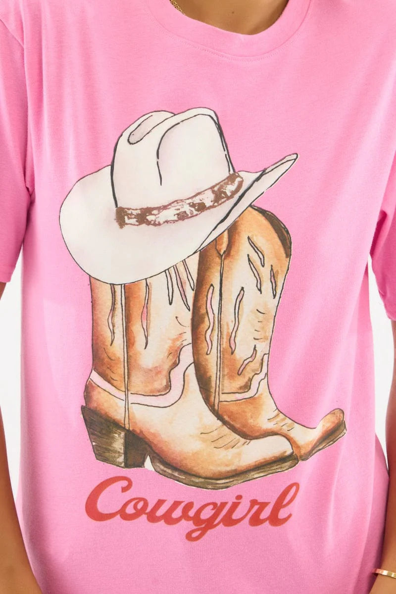 Pink Graphic Tee Short Sleeve