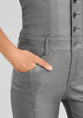 Cynthia Coated Denim Jumpsuit
