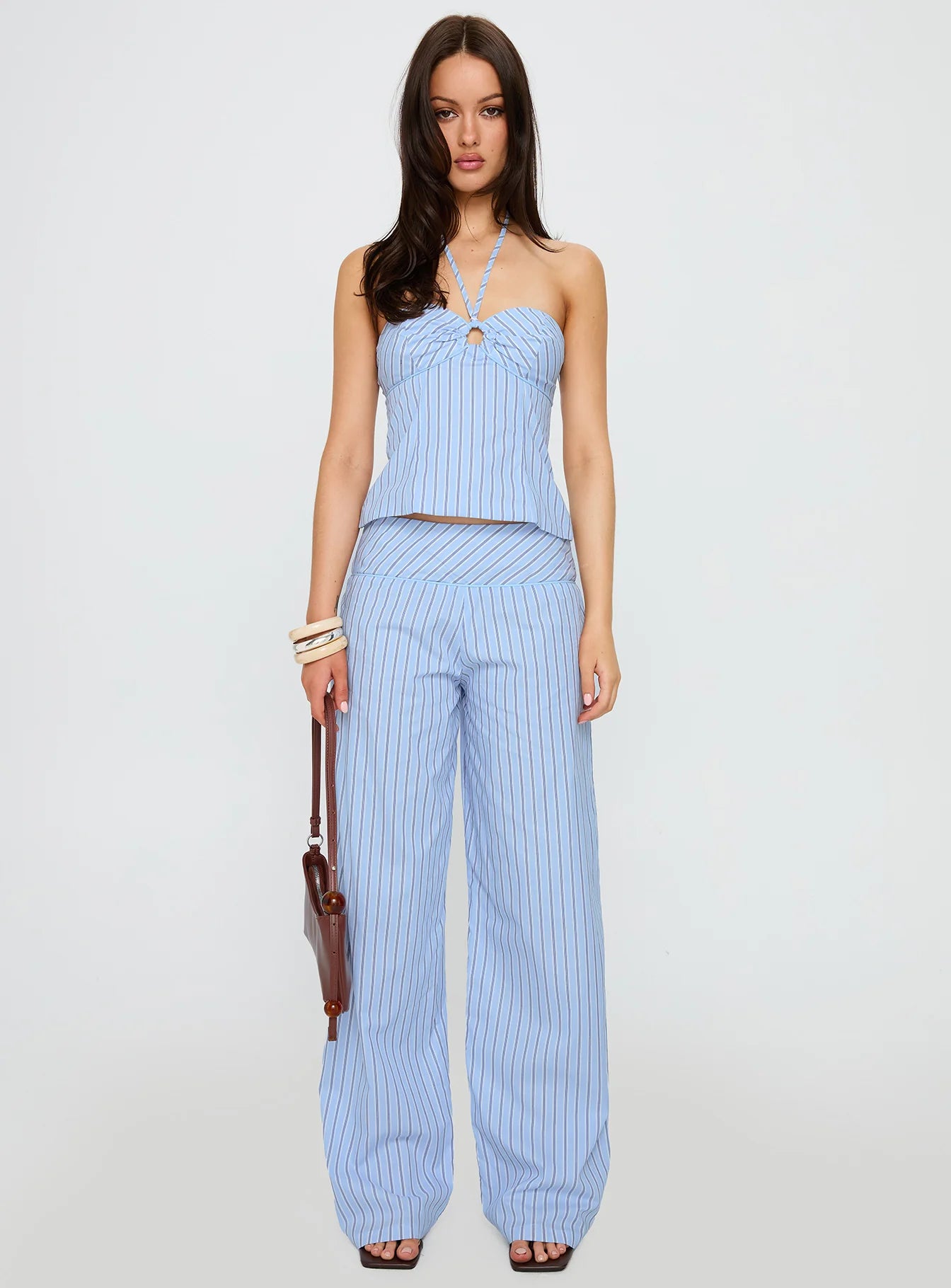 Sofea Mid Rise Pant Blue Stripe