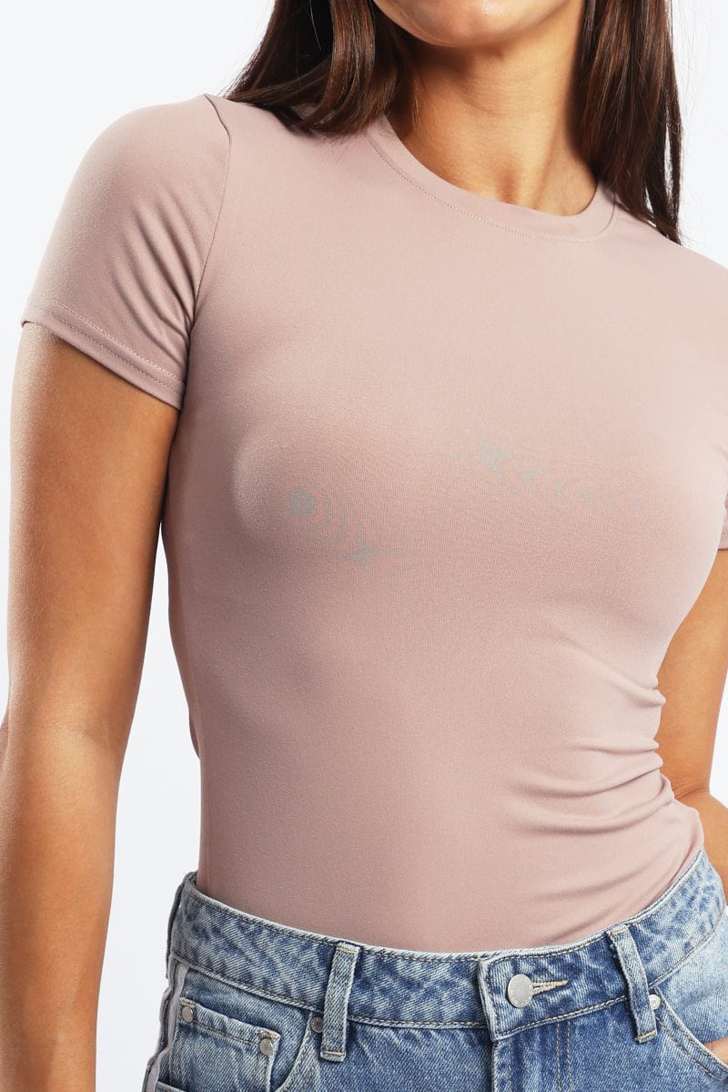 Pink T Shirt Short Sleeve Crew Neck Supersoft