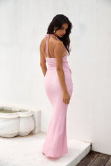 Palm Tree Paradise Maxi Skirt Pink