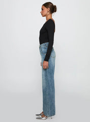 Sacramento Straight Leg Jeans Mid Blue Denim