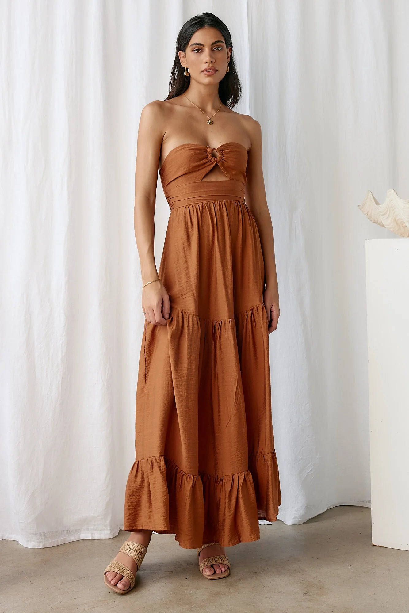 Let's Fly Away Maxi Dress Tan