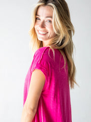 Frankie Knit Tee Dress - Pink