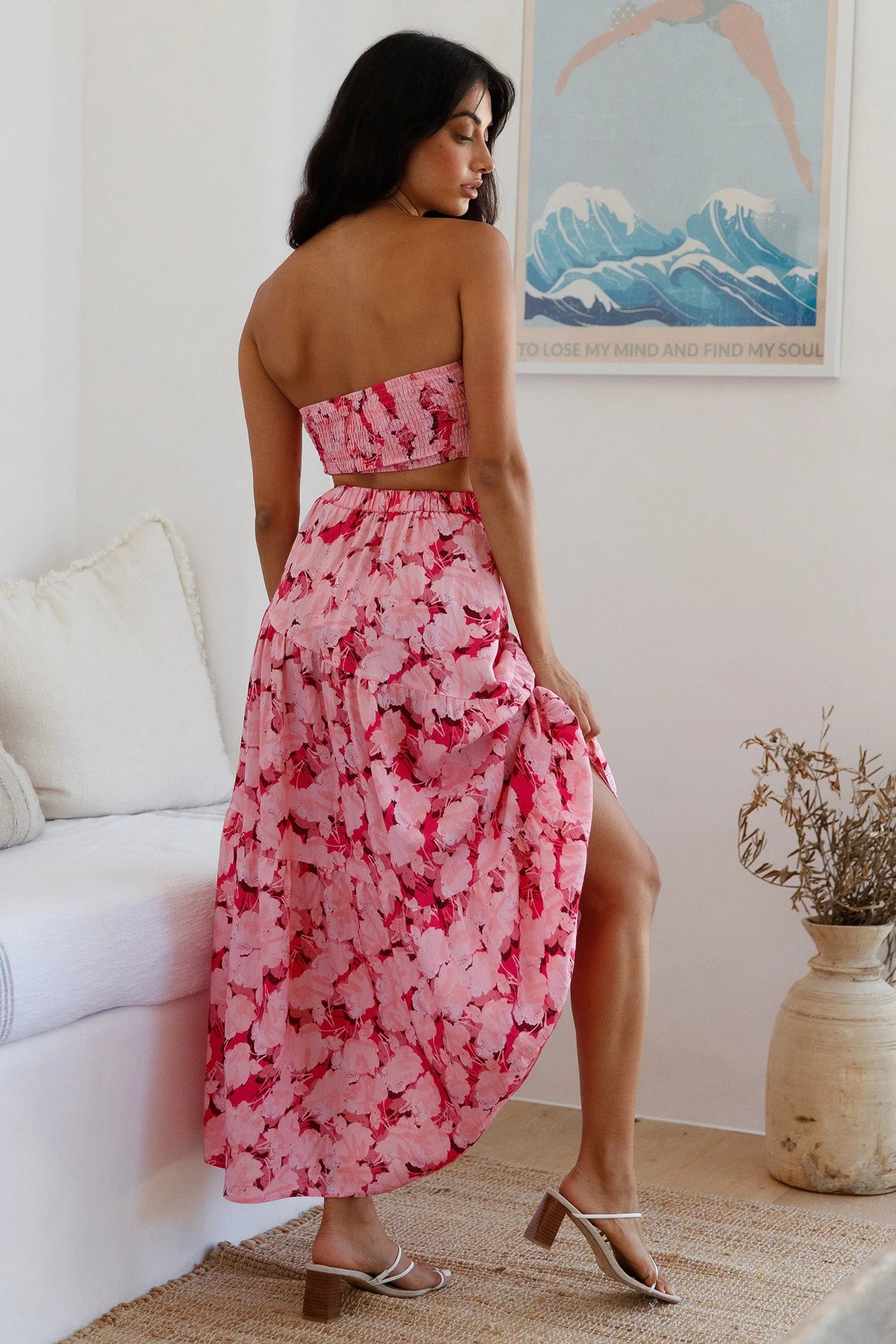 Horizon Waves Crop Top Pink