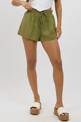 Green Shorts Elasticated Waist