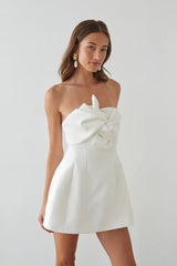 Alix Strapless Twist Front Bubble Mini Dress