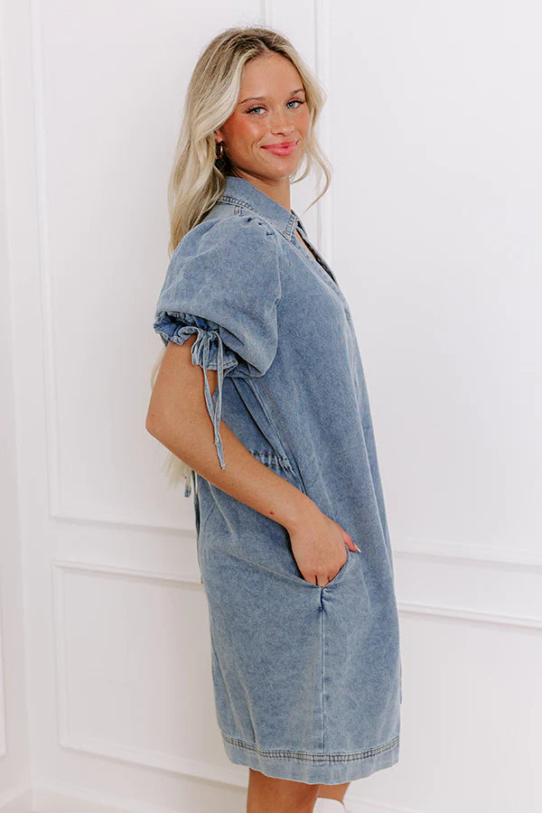 Bistro Hangout Denim Mini Dress