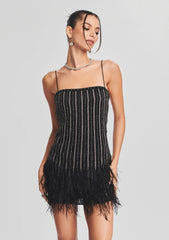 Rubina Sequin Feather Dress