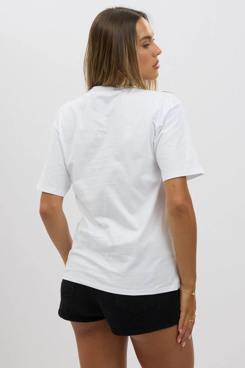 White Graphic Tee Short Sleeve