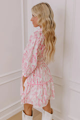 Memory Lane Floral Mini Dress in Pink