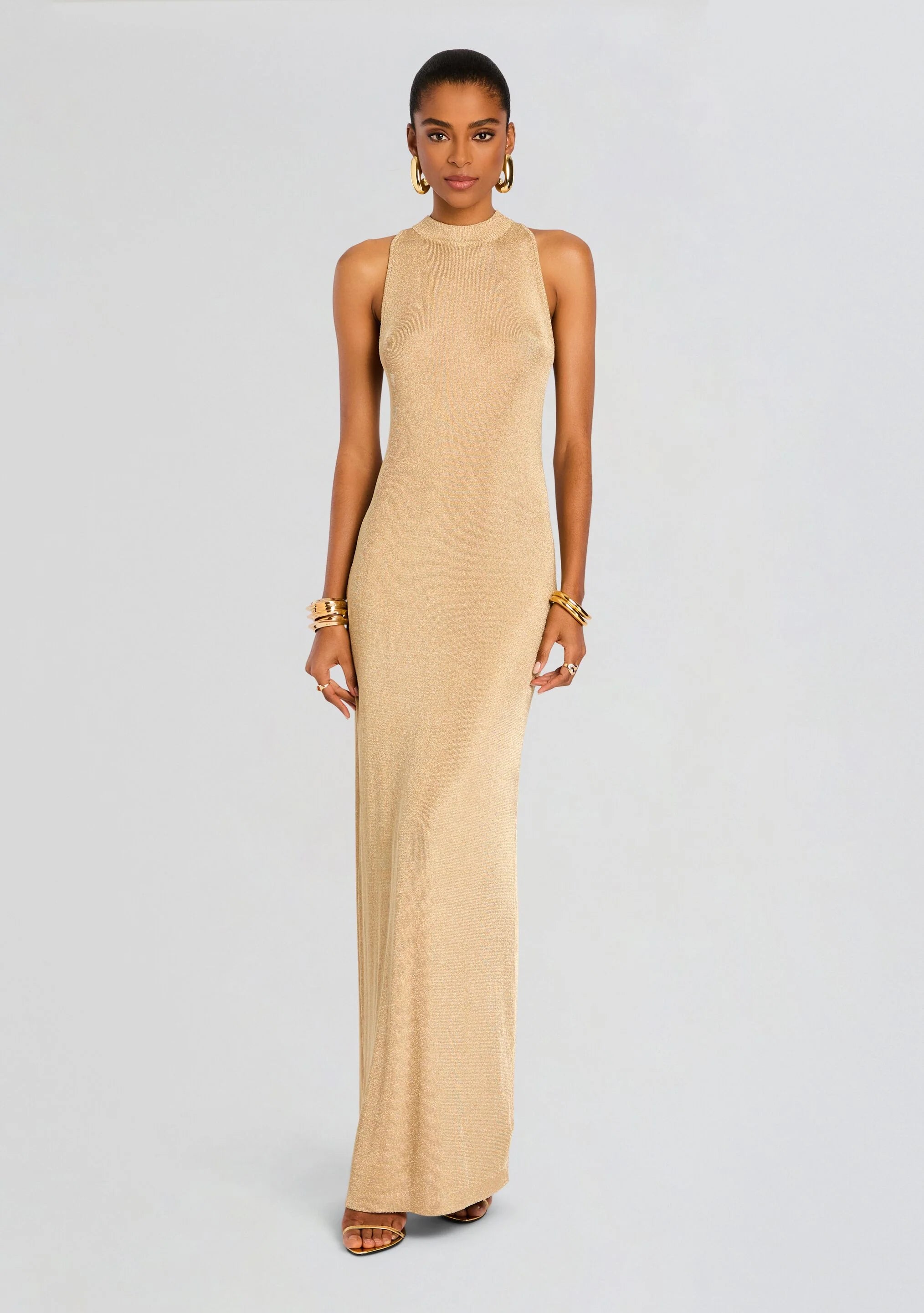 Henne Metallic Knit Maxi Dress
