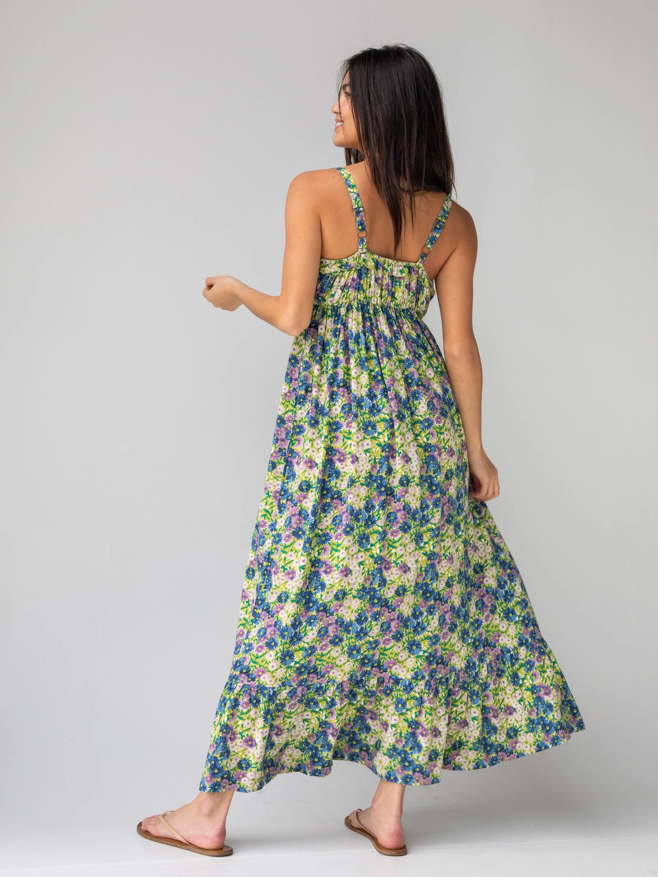 Elizabeth Maxi Dress - Green Floral