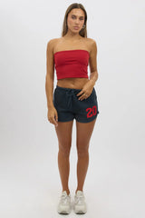 Blue Track Shorts Low Rise
