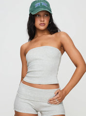 Baseline Strapless Rib Top Grey
