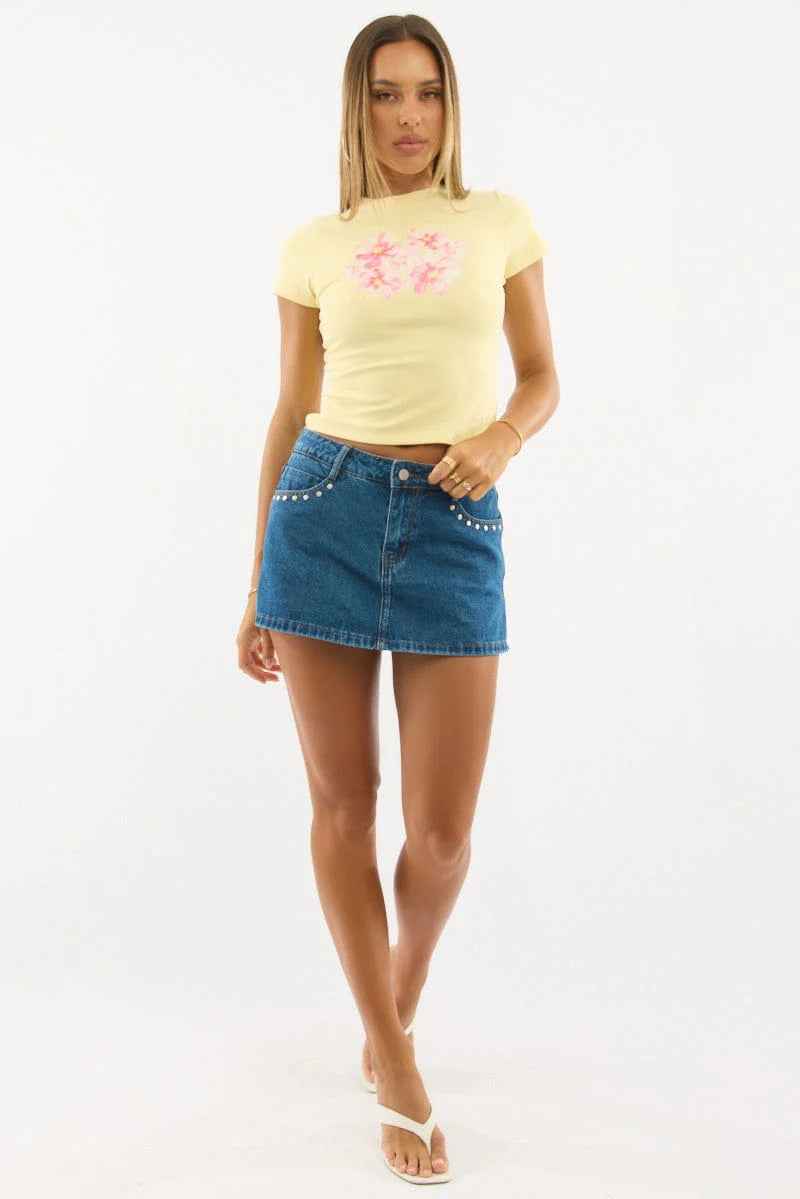 Yellow Graphic Tee Short Sleeve