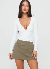 Giorja Studded Cargo Mini Skirt Khaki